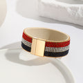 Stylish PU Leather Sparkling Diamonds Band Bracelets 8ZA6JBR139T