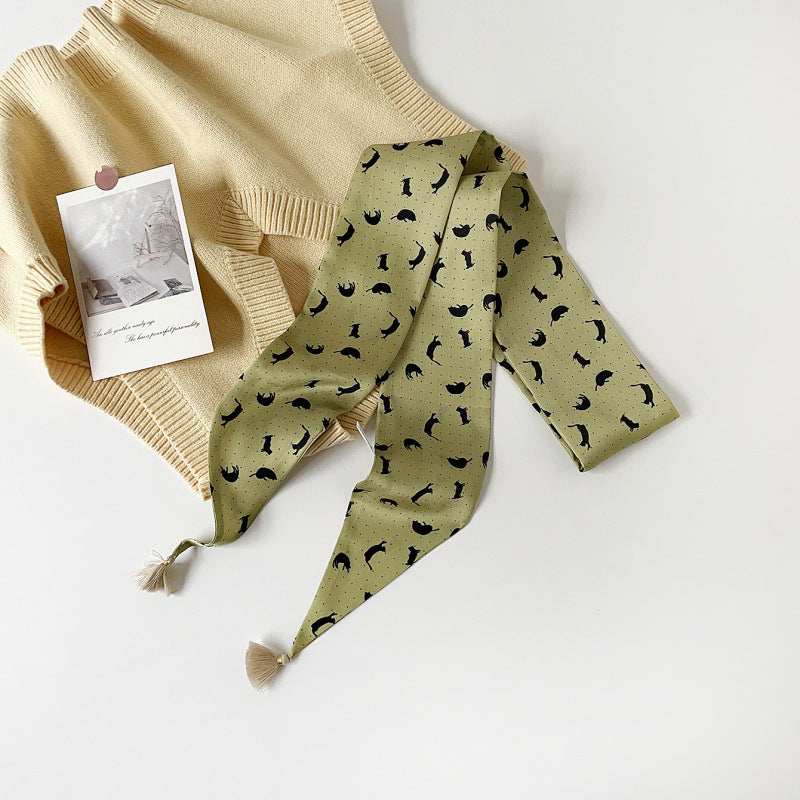 Stylish Floral Print Tassel Silk Scarf 6W6NSI233