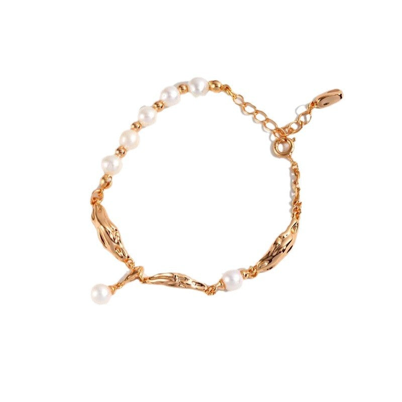 Gold Plated Beaded Bracelet - DippedShop Wholesale - #4643