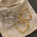 Chunky Heart Hoop Earrings - DippedShop Wholesale - #2691