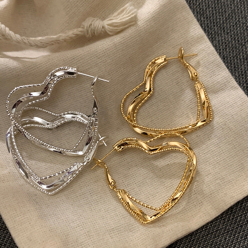 Chunky Heart Hoop Earrings - DippedShop Wholesale - #2691