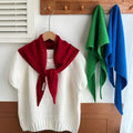 Simple Wool-Blend Solid Color Triangle Knit Scarf 6W6NSC85