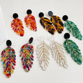 Minimalist Acrylic Leaf Tassel Earrings - DippedShop Wholesale - #8899