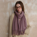 Minimalist Solid Color Tassel Wool Scarf 6W6NSW298