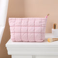 Quilted Large Capacity Diamond Quilted Cosmetic Bag MK2BLW6C5CO71