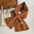 Polka Dot Color Block Cross Warm Knit Scarf 6W6NSC88