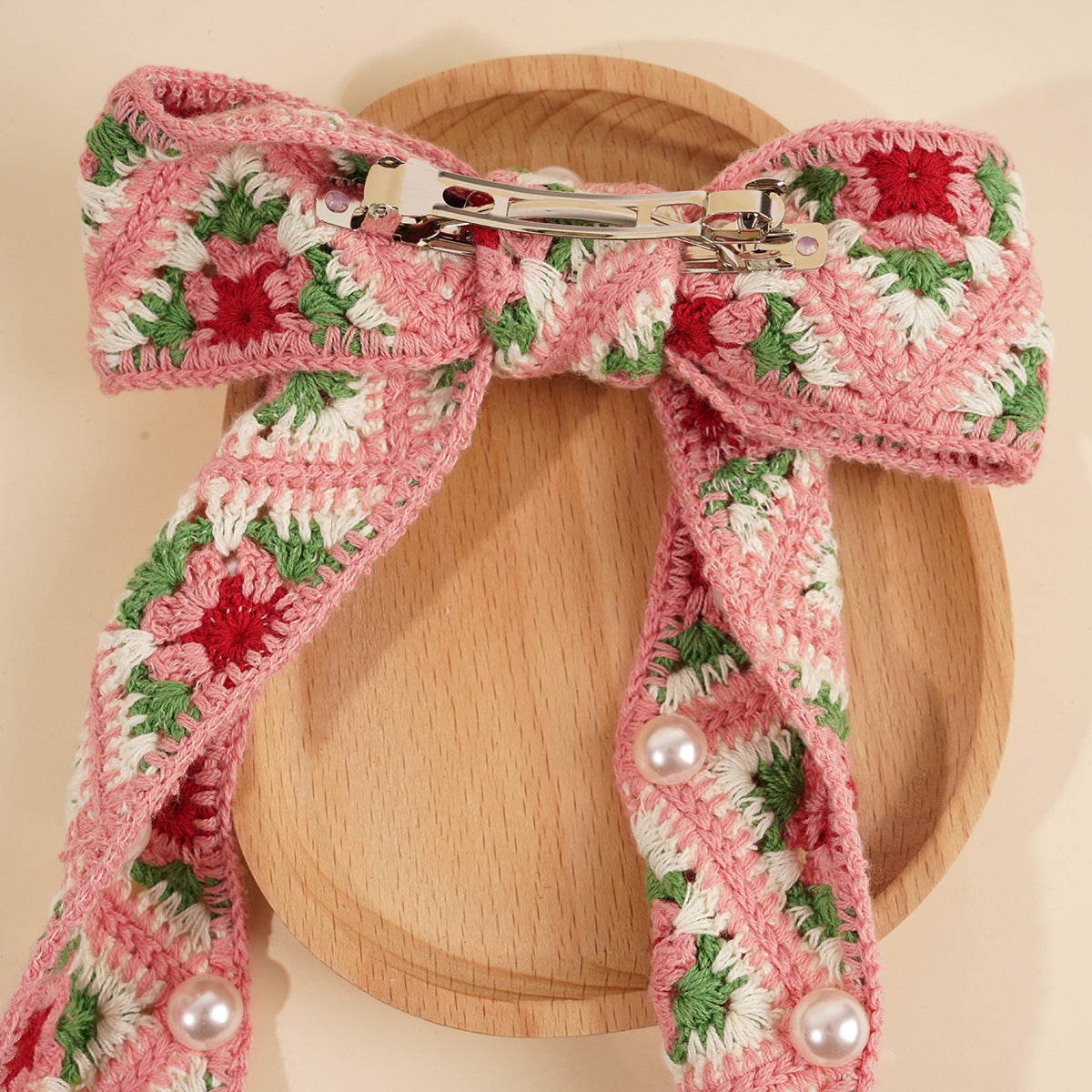 Boho Floral Pearl Hair Barrette - DippedShop Wholesale - #0099
