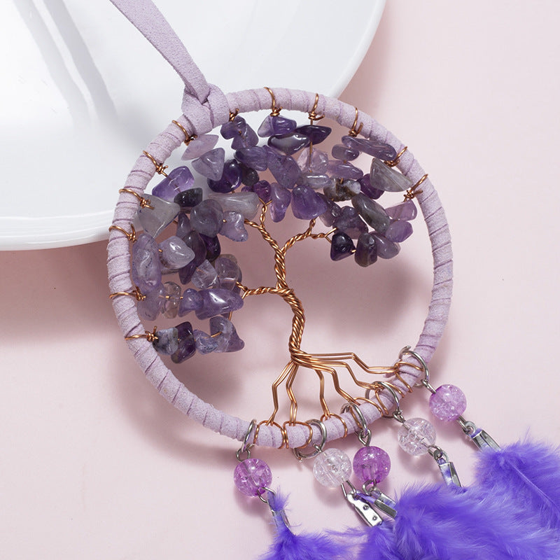 Amethyst Tree Purple Feather Wall Hanging 6H7HLS225
