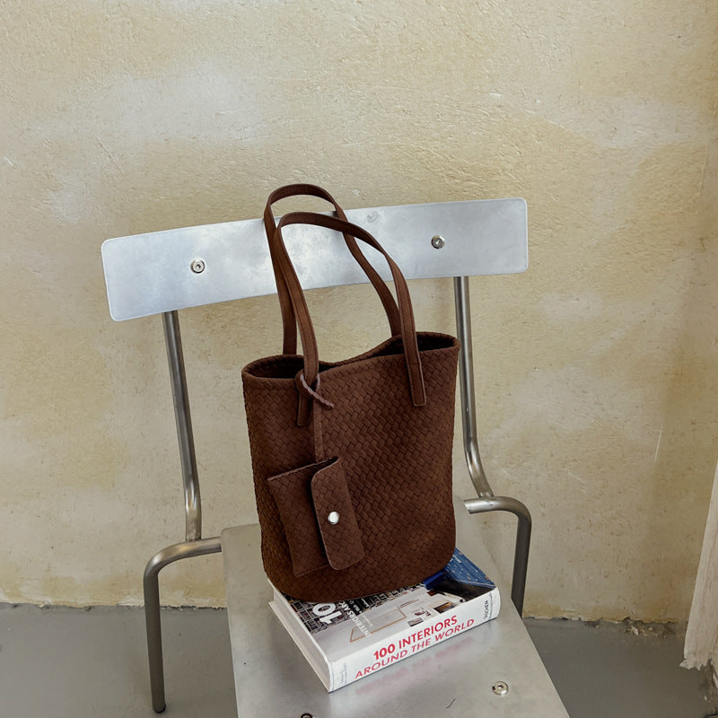 Vintage Woven Commuter Bucket Tote Bag 6W10BBG2467