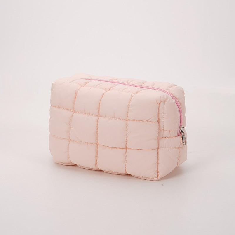 Simple Solid Color Quilted Shell Makeup Bag MK2BW6S10BOB94
