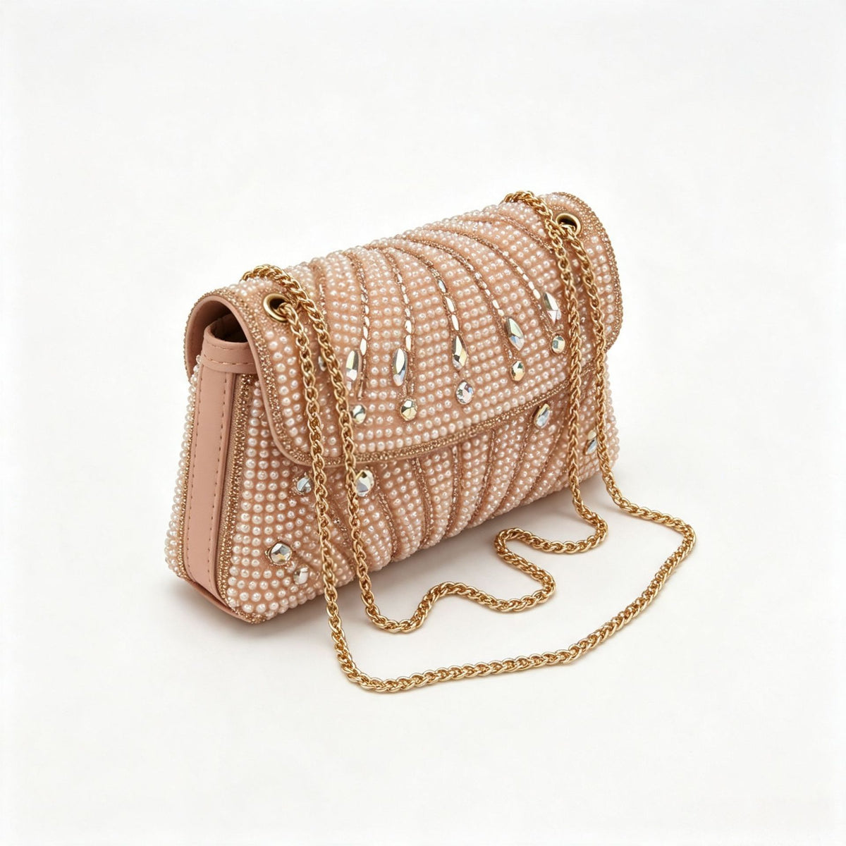 Trendy Sparkly Rhinestone Pearl Hanbag Evening Purse 6W10BBG1974