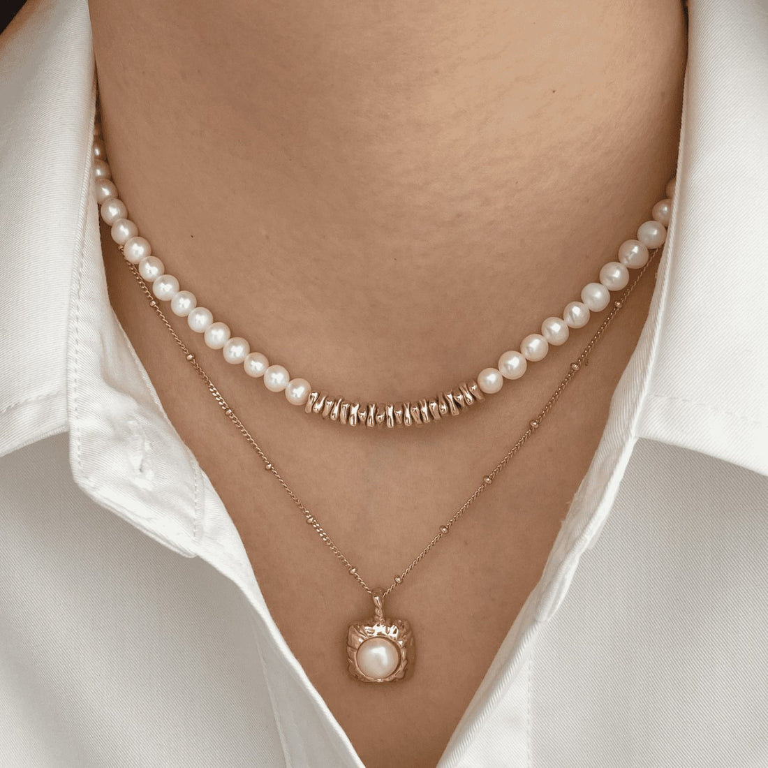 Gold Plated Pearl Choker - DippedShop Wholesale - #4995