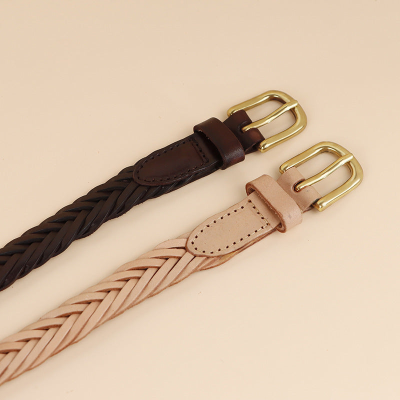 Fashion Handmade Woven Adjustable Leather Belt 6W6JBT177