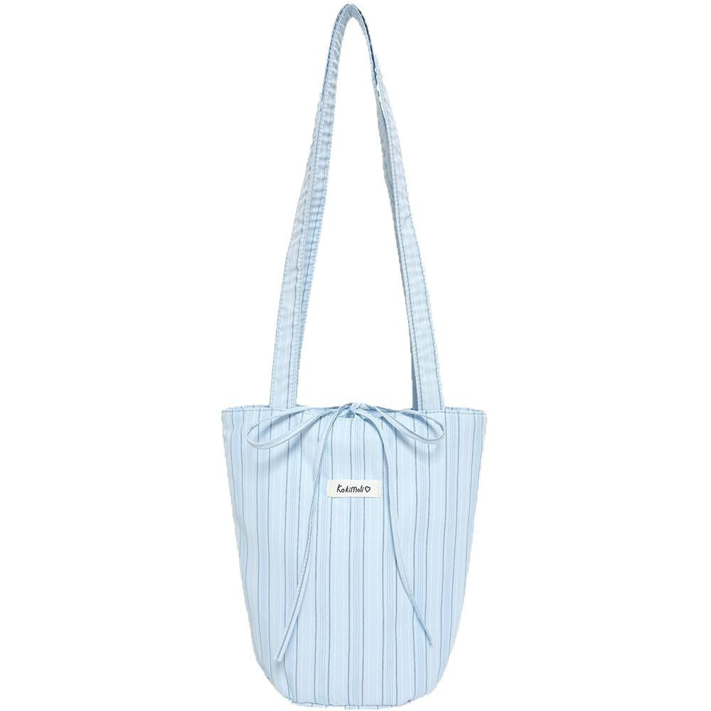 Color Block Striped Canvas Bucket Bag DP25F679
