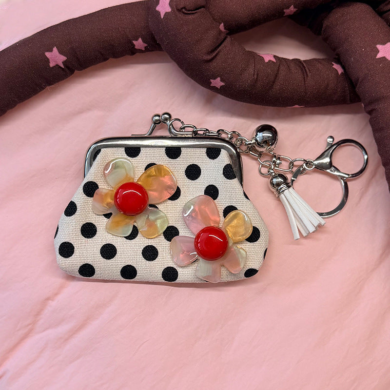 Floral Polka Dot Coin Purse - DippedShop Wholesale - #0691
