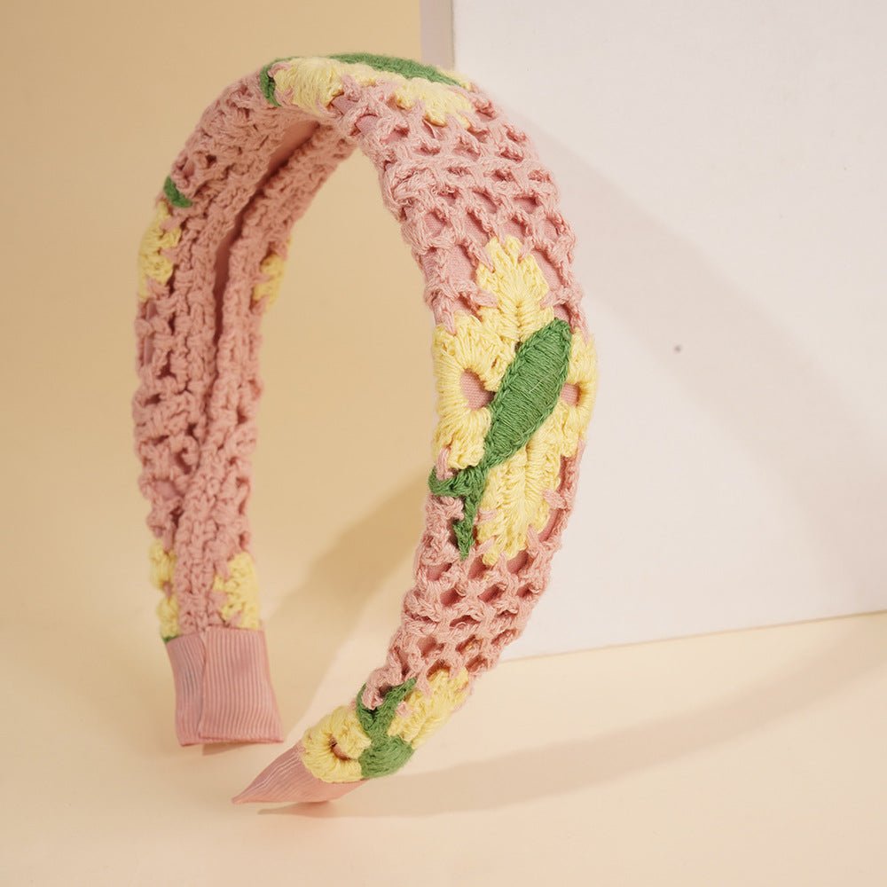 Knitted Floral Head Band - DippedShop Wholesale - #1027