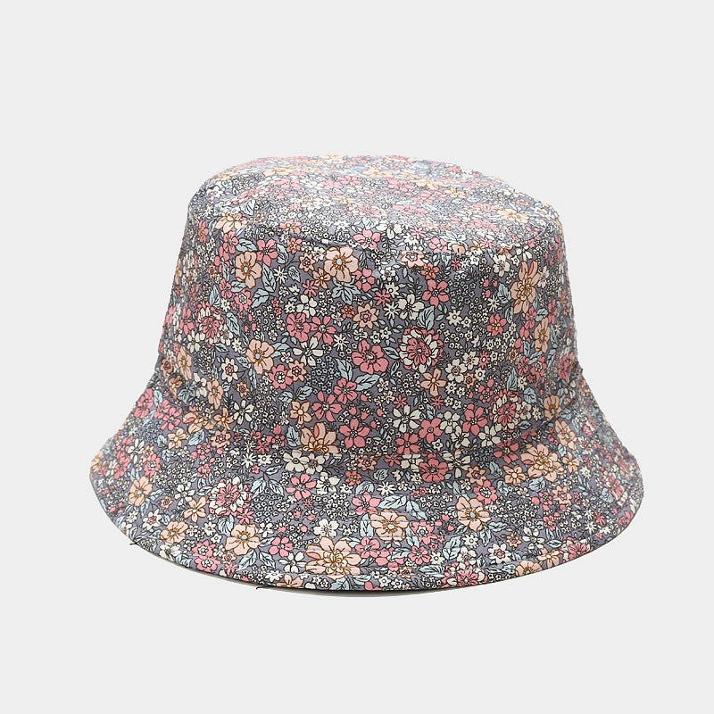 Vintage Floral Print Reversible Beach Bucket Hat MK2BW6W6HAT75