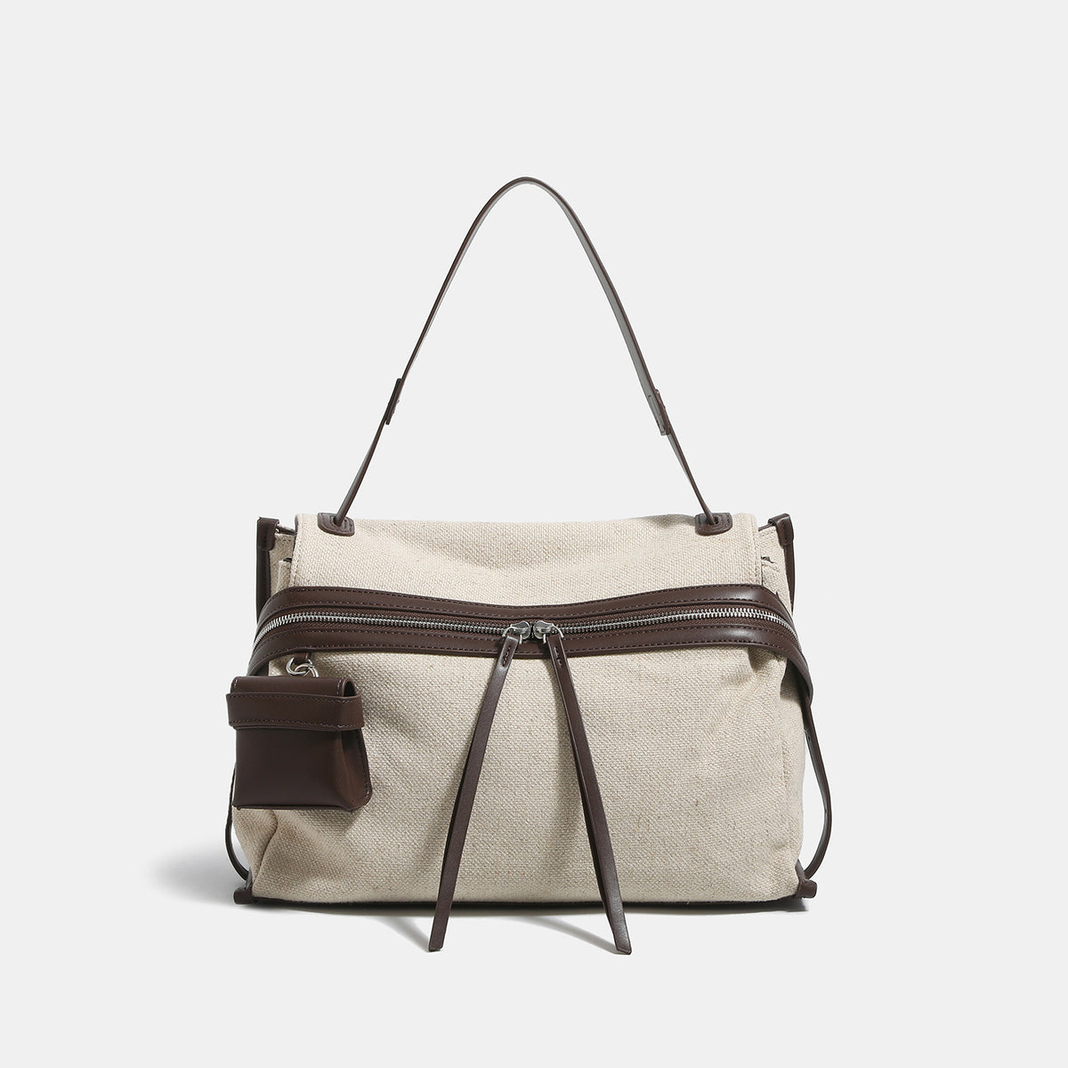 Minimalist Leather Canvas Messenger Shoulder Bag 6W10BBG2353
