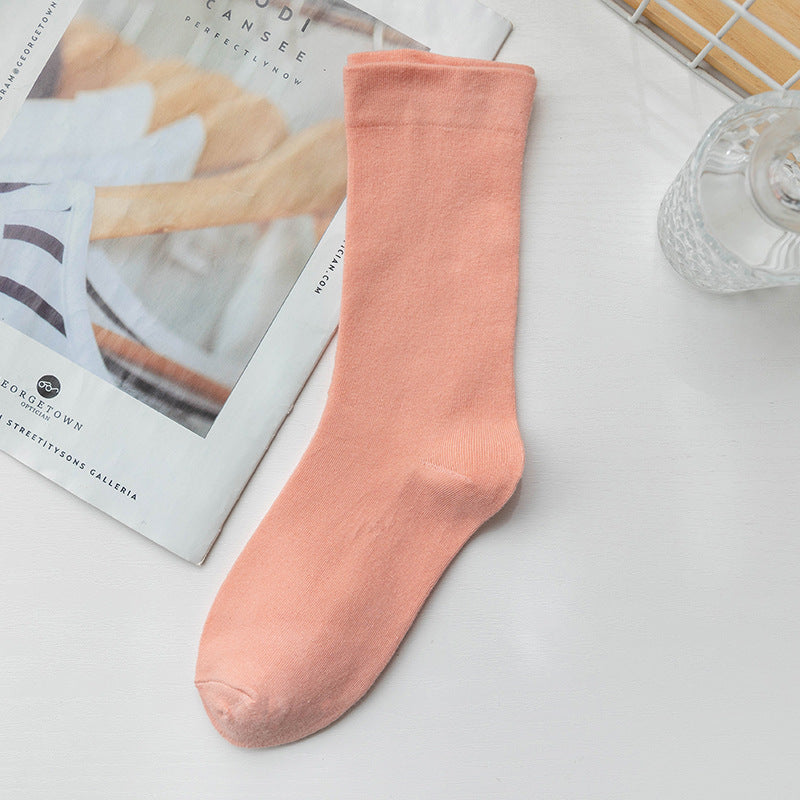 Solid Cotton Mid Calf Socks - DippedShop Wholesale - #5331