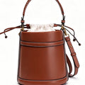 Simple Color Contrast Woven Bucket Crossbody Bag 6W10BBG2354