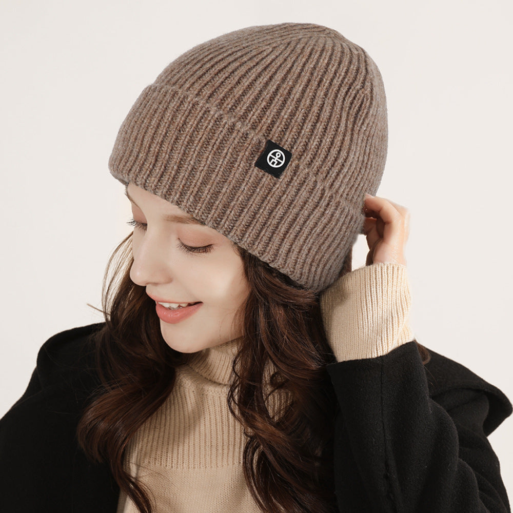 Casual Wool Blend Solid Color Knit Banie Hat 6W6HAT660