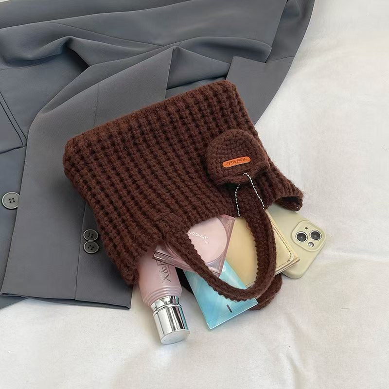 Casual Hand-Crochet Solid Color Handbag 6W10BBG1770