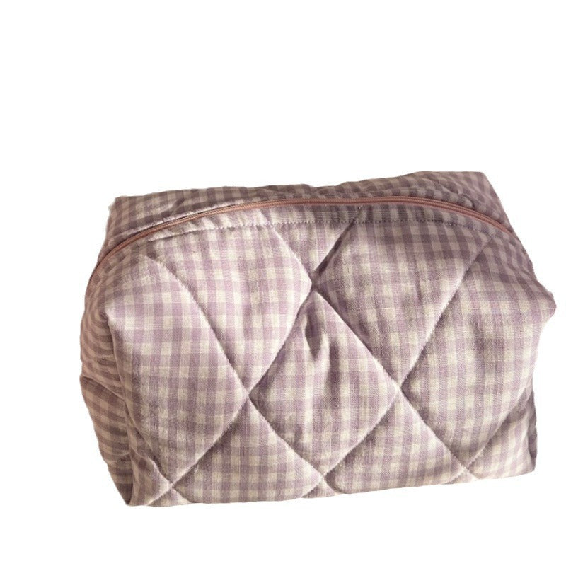 Quilted Plaid Cosmetic Bag - DippedShop Wholesale - #2275