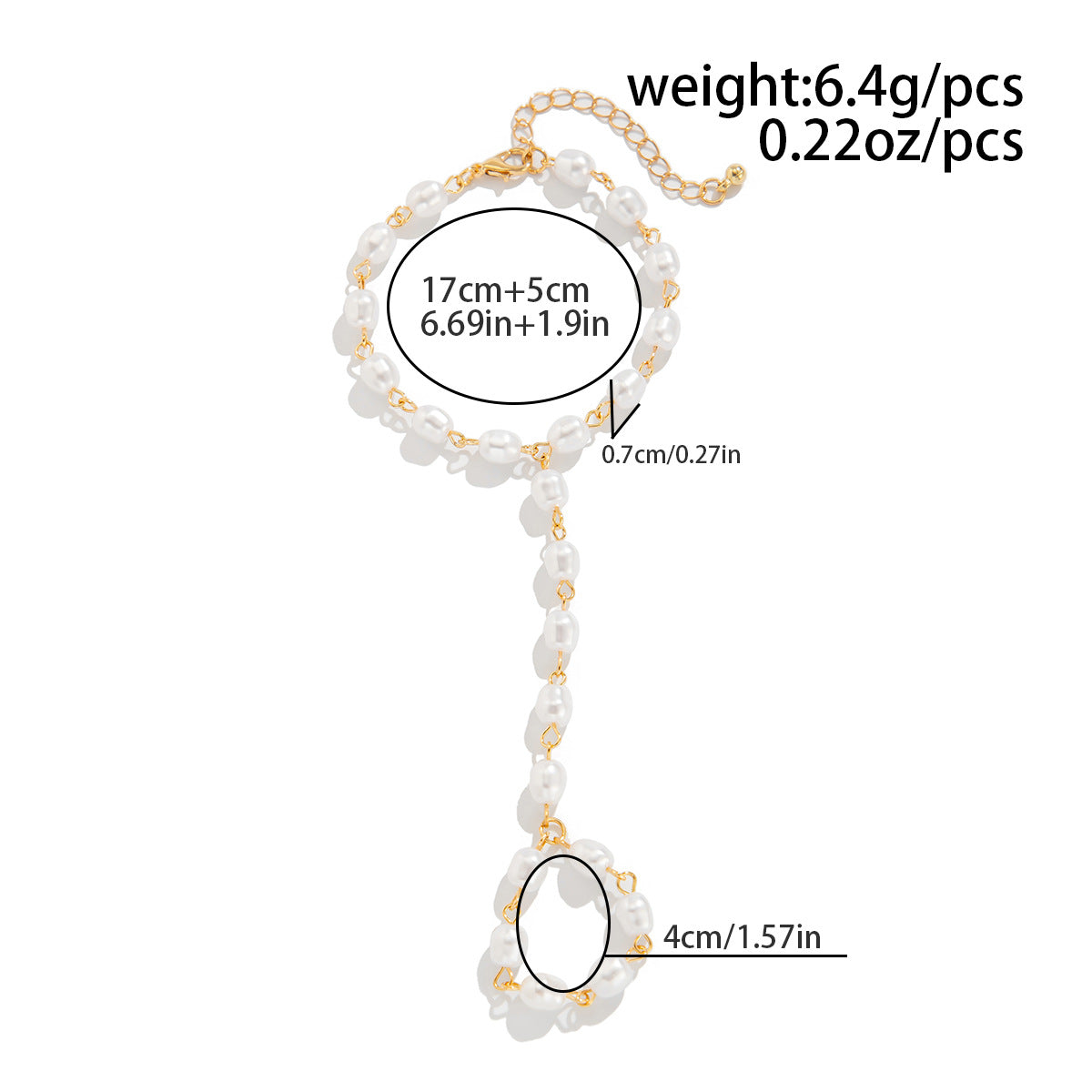 Cubic Zircon Hand Chain Bracelet - DippedShop Wholesale - #8387