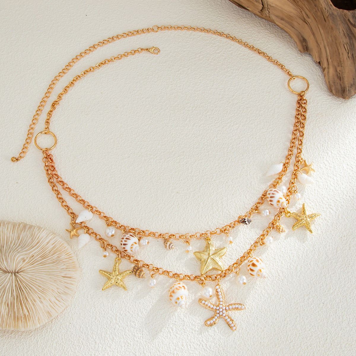 Sexy Beach Starfish Shell Layered Waist Chain 8ZA6JBC72L