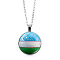 Stylish Country Flag Football Shape Pendant Necklace 8ZA6JNC279T