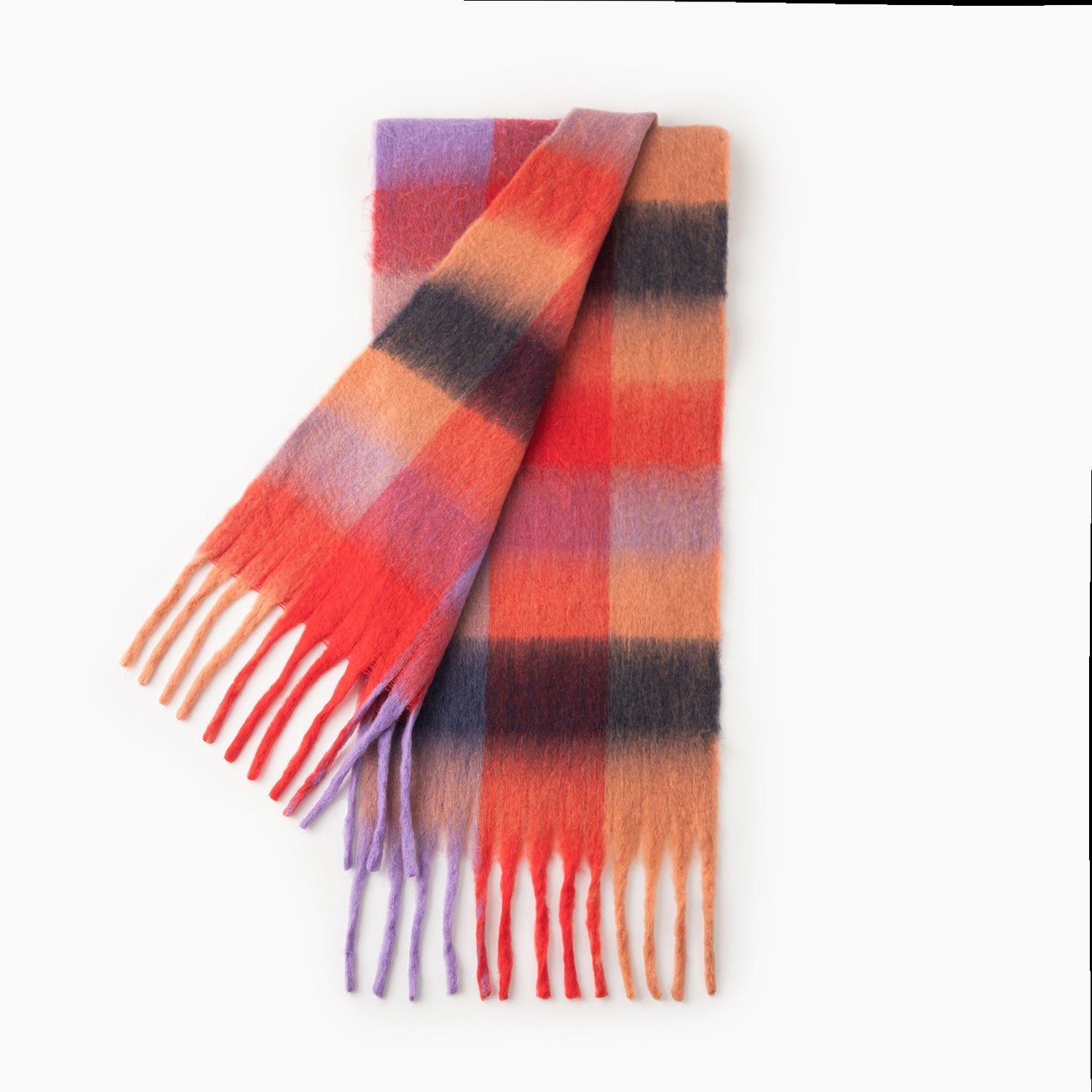 Colorful Plaid Tassel Warm Scarf 6W6NSW275