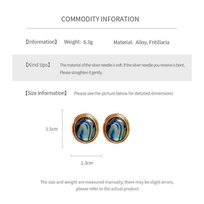 Natural Abalone Shell Stud Earrings 6W6JER782