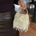Elegant Handmade Pearl Beaded Chain Evening Bag 8CW6BBG506T