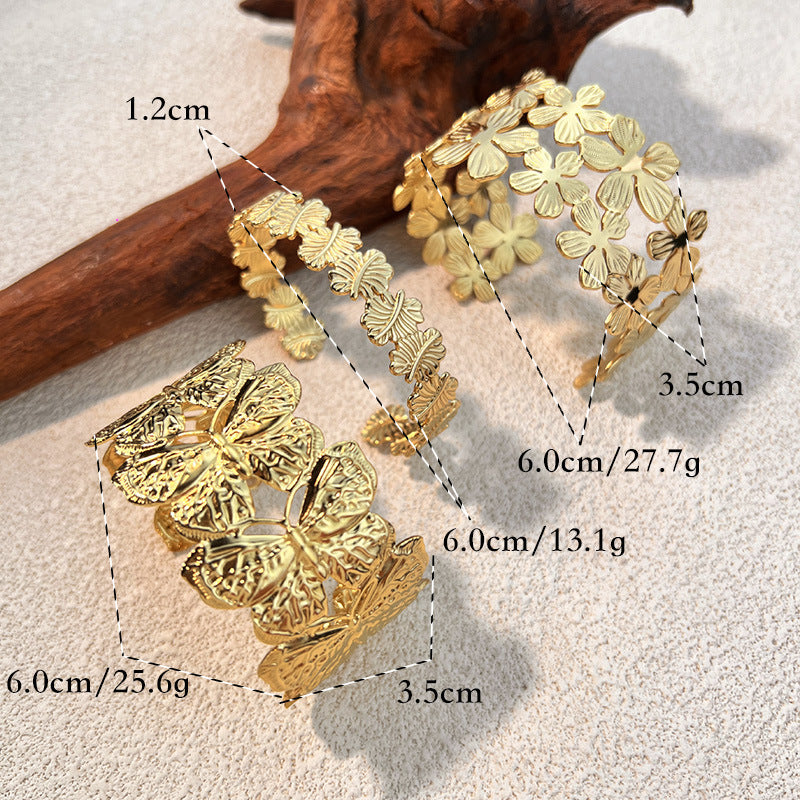 Stylish Gold Plated Flower Wid - DippedShop Wholesale - #2659