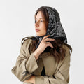 Leopard Letter Flower Print Square Scarf MK2BW6W6NSI28