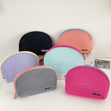 Half Moon Color Block Portable Make Up Bag DP25C623