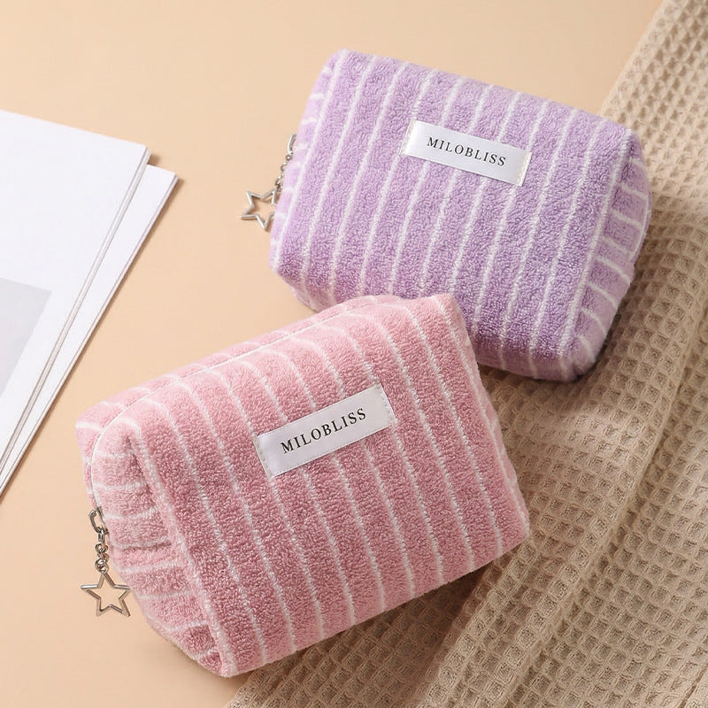Simple Color Block Striped Portable Cosmetic Bag 6C5CO268