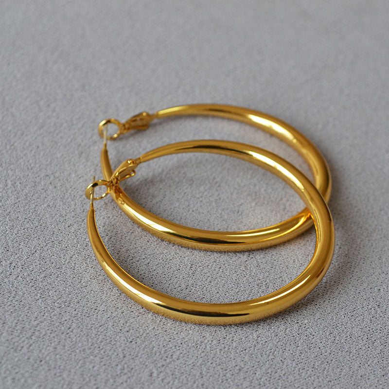 Minimalist Metal Hoop Earrings - DippedShop Wholesale - #1971
