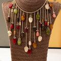 Stylish Gold Plated Beaded Tassel Choker Necklace 6W6JNC616