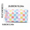 Colorful Checkerboard Waterproof PVC Cosmetic Bag MK2BLW6C5CO23