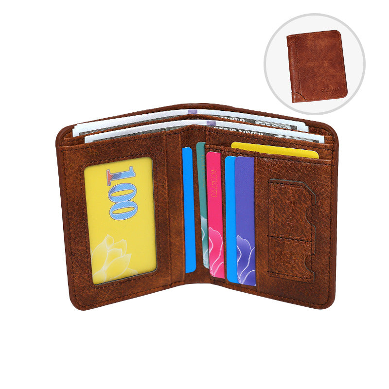 Minimalist Solid Color Multi Slot Card Holder Wallet 6S10BWB86