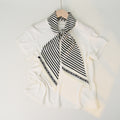 Simple Color Block Striped Print Silk Scarf 6W6NSI258