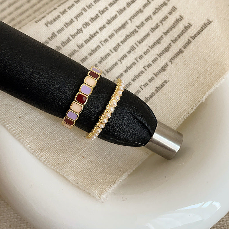 Colorful Geometric Open Ring - DippedShop Wholesale - #8851
