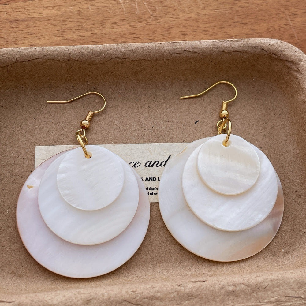 Minimalist Shell Dangle Earrings - DippedShop Wholesale - #1939