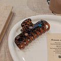 Vintage Rhinestone Floral Leopard Print Hair Claw 6W6HCP1646