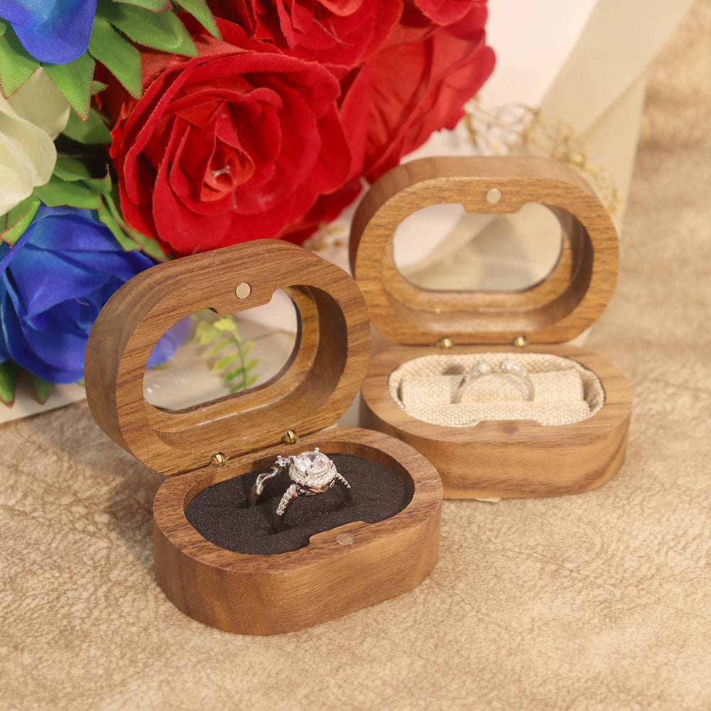 Oval Walnut Ring Box - DippedShop Wholesale - #2707