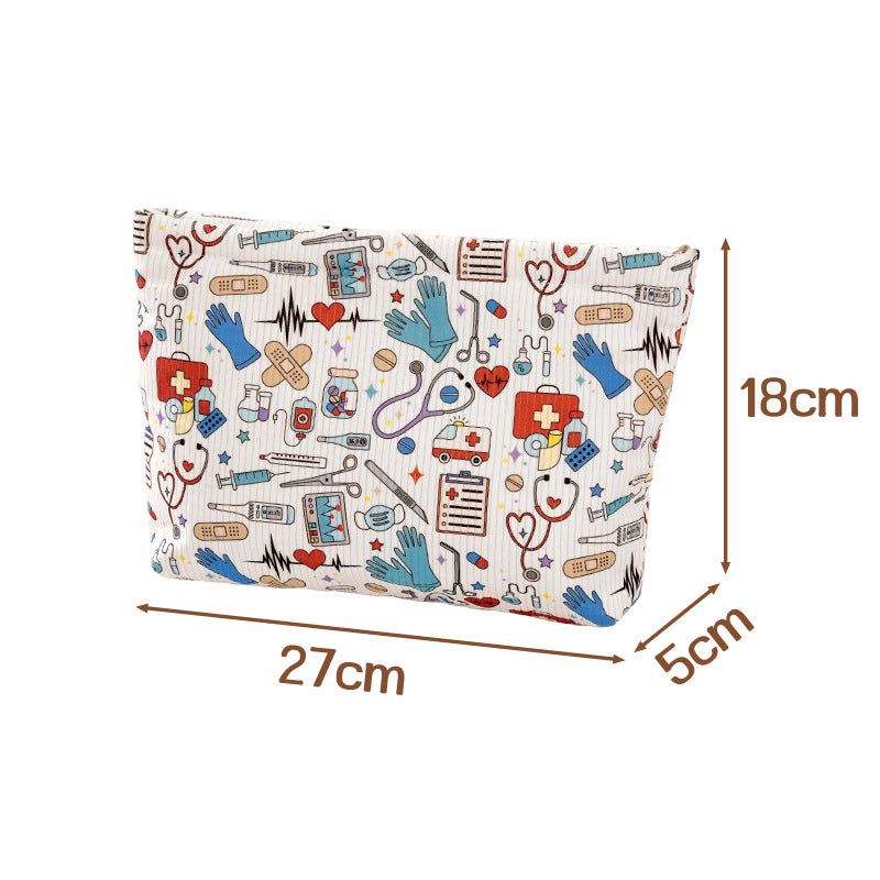 Corduroy Cartoon Cosmetic Bag - DippedShop Wholesale - #9411