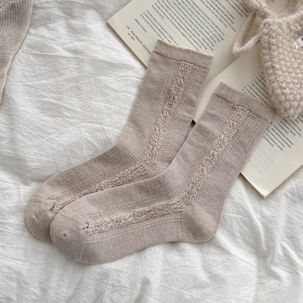Floral Jacquard Cotton Socks - DippedShop Wholesale - #9379