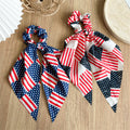 American Flag Bowknot Stretchy Scrunchies Hair Tie 8BK6HSR23L
