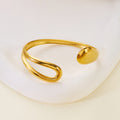 Vintage Feather Gold Plated Open Cuff Bracelet 6W6JBR592